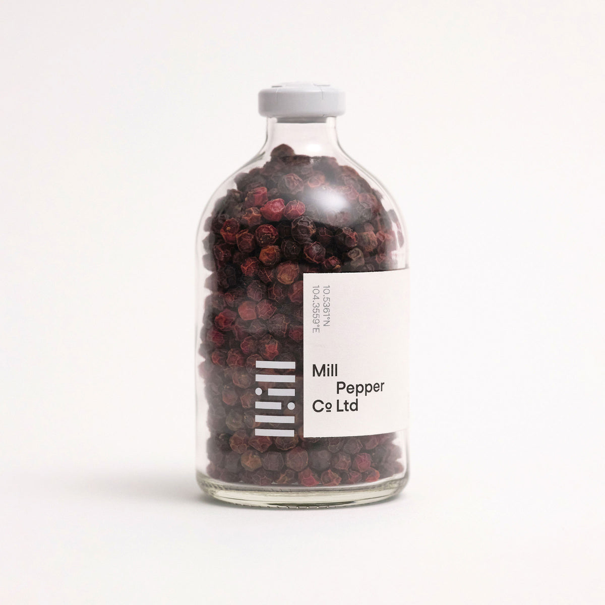 Mill Pepper Co. packaging of Red Pepper shot on white.