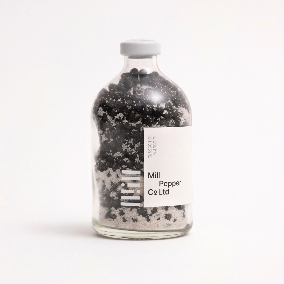 Salt-Cured Green Kampot Pepper packaging shot on white.